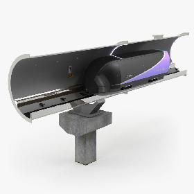 Speed Hyperloop Tunnel Section with Train 3D model